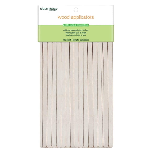 Barras de cera Clean + Easy Petite para depilación facial | Espátulas aplicadoras de madera para depilación, 100 unidades