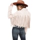 thumbnail image 1 of Chaqueta PRETTYGARDEN para Mujer de Gamuza Sintética con Flecos Beige Talla S, 1 of 9