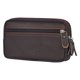 thumbnail image 4 of Teléfono Hombres PU Bolsos de cuero Color sólido Riñonera Cremallera Riñonera Café, 4 of 6