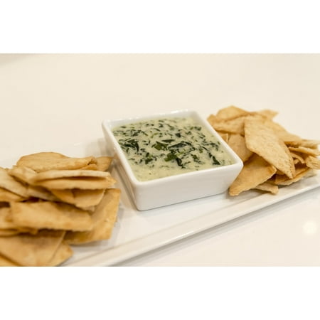 LAMINATED POSTER Spinach Chips And Dip Artichoke Chips Dip Food Poster Print 24 x