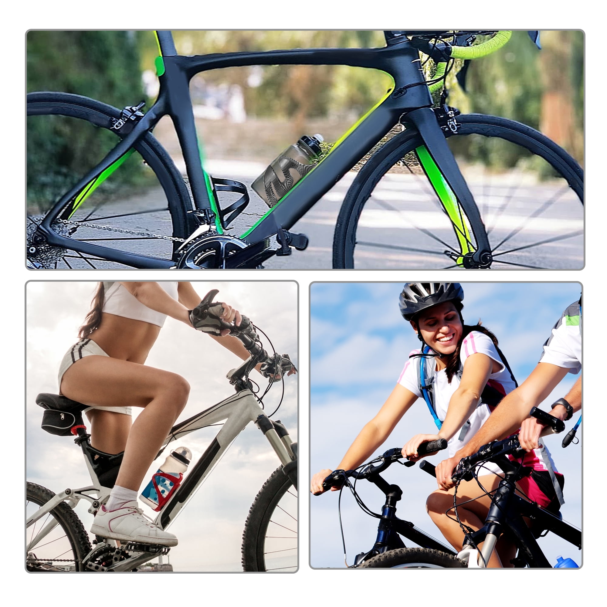 Unique Bargains 2pcs Double Side Bicycle Water Coffee Drink Cages for Mountain Road Bike