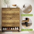 thumbnail image 6 of Tribesigns Shoe Cabinet with 2 Flip Drawers, 31.5" Narrow Hidden Shoe Storage Cabinet, Retro Shoe Rack, 6 of 7