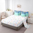 thumbnail image 5 of Castle Fairy Blue Ice Cream Drip Twin Bedding 7-Piece, Watercolor Food Dessert Bedding Comforter Set, Blue Green Yellow, 5 of 7