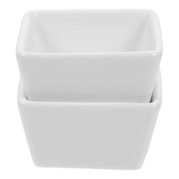 QUMONIN 2 White Porcelain Sugar Packet Holders & Dipping Bowls for Condiments