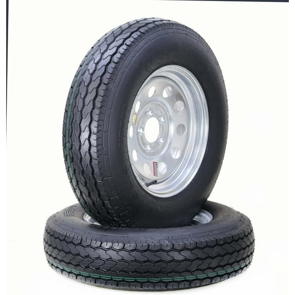 Free Country Trailer Tire Wheel Assembly ST205/75D15 6-Ply C 101L 5 Lug on 4.5" PCD Galvanized Mod Rim ,SET 2