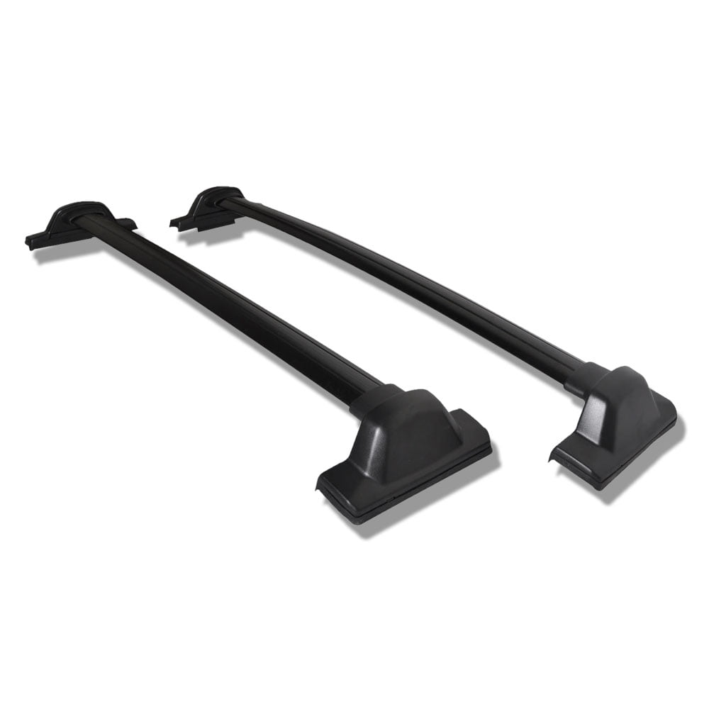 Ikon Motorsports Compatible with 07-11 Honda CRV OE Factory Style Roof Rack Cross Bar Black 2Pc