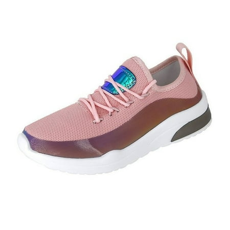 

Lyinloo Women s Round Toe Comfy Casual Canvas Shoes Flat Heeled Outdoor Lacing Sneakers Pink 37