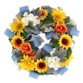 thumbnail image 2 of Corona artificial, corona de girasol de 17,7 pulgadas de diámetro, corona de girasol colgante, corona artificial elegante y estética, 2 of 12