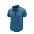 thumbnail image 3 of Short Sleeve Shirts for Men Casual Moisture Wicking Golf T Shirt Slim Fit Basic Tee Tops with Pocket Blue XL, 3 of 5