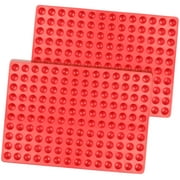 SKYSONIC 2 Pcs Small Round Silicone Molds, 140 Cavity Semi Sphere Molds for Chocolate, Baking, Homemade Candy, Wax Melts Beads, Ice Balls, DIY Dog Training