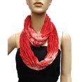 thumbnail image 2 of NYFASHION101 Women's Lightweight Two Tone Crinkle Loop Infinity Scarf, Red, 2 of 2