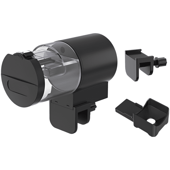 Automatic Fish Feeder for Aquarium, Smart Black Plastic Auto Dispenser with 7-Gear Precision Timer, Moisture-Proof, 100 ml Capacity, 4.7 x 2.4 x 3.0 in for Fish & Turtles