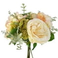 thumbnail image 1 of Silk Rose and Hydrangea Bouquet with Succulents, Cream Peach, 11-Inch, 1 of 1
