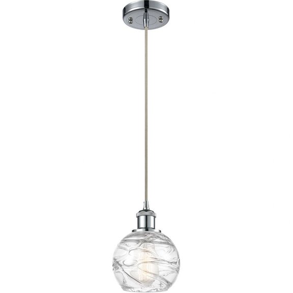 Innovations Lighting  Ballston Athens Deco Swirl - 1 Light 6" Cord Hung Mini Pendant Polished Chrome