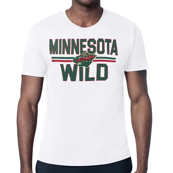 Men's Starter White Minnesota Wild Mesh Look Team Name T-Shirt