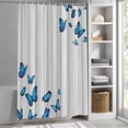 thumbnail image 5 of Blue Butterfly Shower Curtain, 36" x 72", Retro Farmhouse Vintage Wood Grain Waterproof Bathroom Curtain Washable Shower Curtain Set with 12 Hooks, 5 of 8
