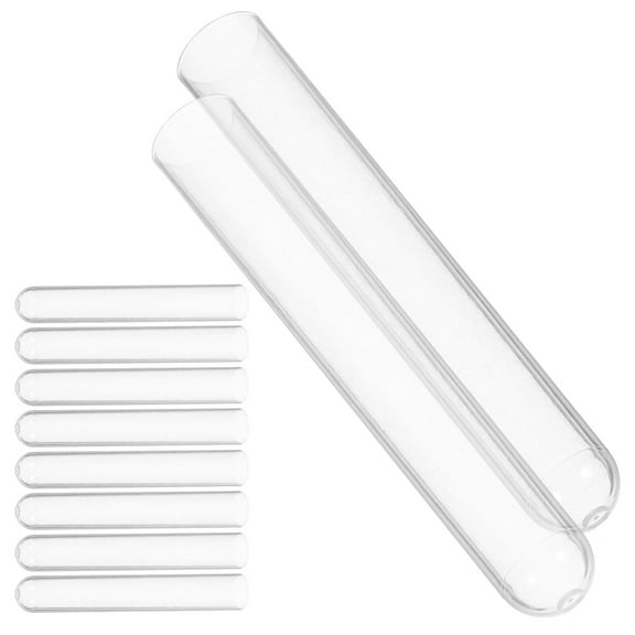 MLINS Transparent Plastic Test Tubes with for Labs Multiuse in Scientific Experiments 10pcs
