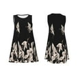 thumbnail image 7 of Yiaed Japanese White Crane Print Women's Sleeveless Dress, Loose Fit Summer Dress, Casual Sleeveless Dress for Women, 7 of 7