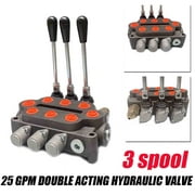 ECUTEE 3 Spool Hydraulic Directional Control Valve 25 GPM Double Acting Cylinder Spool