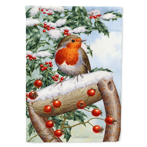 Carolines Treasures ASA2077GF European Garden Robin Flag Garden Size  Small multicolor