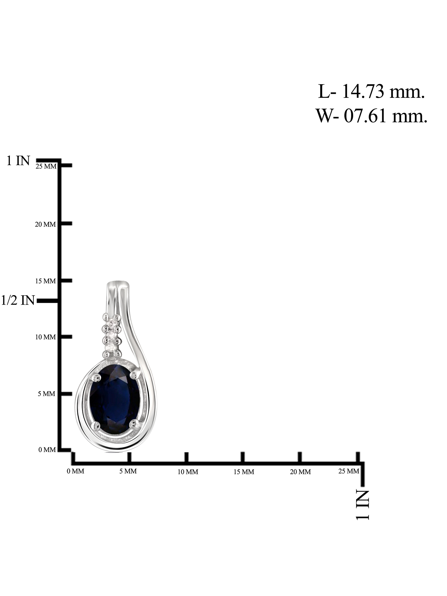 1.34 Carat Sapphire Gemstone and Accent White Diamond Women's Sterling Silver Earrings