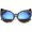 Gray / Blue Mirror, variant on sunglassLA Unisex Womens Fashion Bold Marble Frame Mirrored Lens Round Cat Eye Sunglasses (Gray / Green Mirror) - 51mm