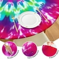 thumbnail image 4 of Colorful Rainbow Tie Dye Spiral Pattern Round Fitted Tablecloth with Elastic Edge,Dining Table Cover Waterproof,Outdoor Round Tablecloth for Camping,Dining,Indoor and Outdoor, 4 of 7