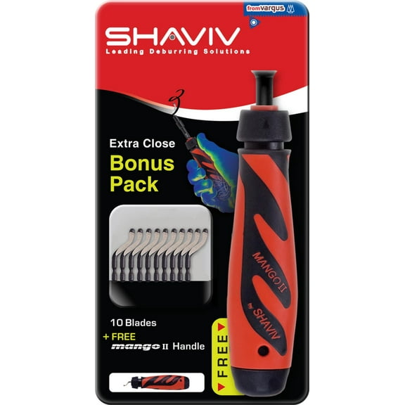 Set B W/Mango Ii Handle Cobalt for Extra Close Work 10pcs B10 Cobalt Blades Shaviv 29255