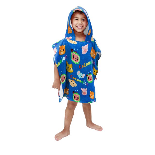 Towel Jay Franco CocoMelon, poncho con capucha, 71 x 71 cm, algodón