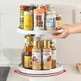 thumbnail image 1 of 2-Tier Kitchen Spice Rack Round Lazy Susan Turntable for Bathroom Pantry, Vanity Spinning Organizer for Countertop - Plastic, 1 of 8