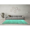 thumbnail image 3 of Ahgly Company Machine Washable Indoor Rectangle Solid Turquoise Blue Modern Area Rugs, 5' x 8', 3 of 4