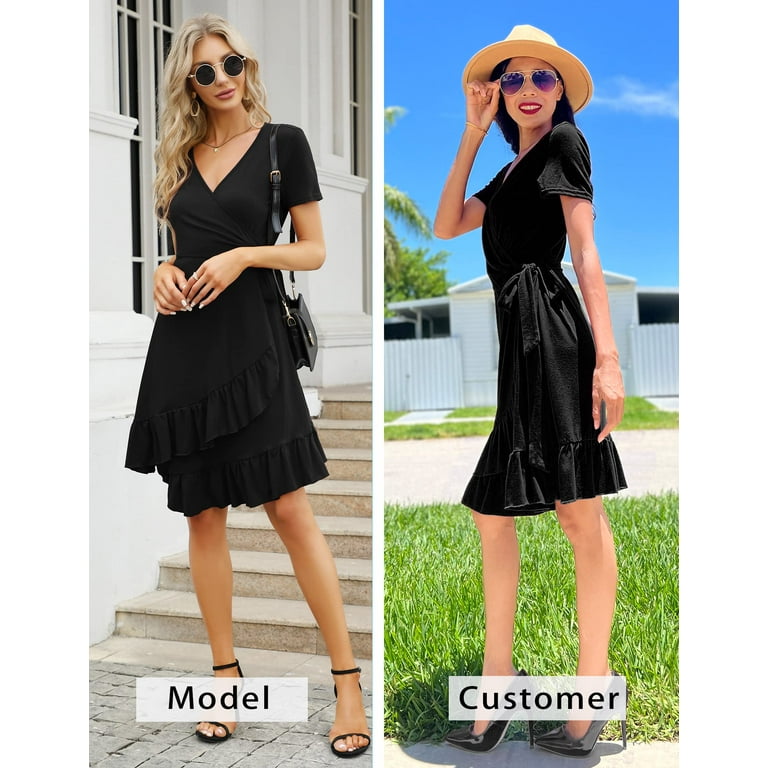 Ruffle tiered sleeve wrap top deals