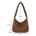 thumbnail image 2 of Yucurem Women Work Tote Bag Stylish Corduroy Quilted Shoulder Bag With Pocket (Brown) Fashion shoulder bag (Brown), 2 of 10