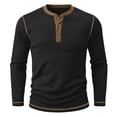 thumbnail image 2 of Guluxicc Men's Knit Shirts Button Crew Neck Long Sleeve Tops for Everyday Wear Summer Casual Outfits, 2 of 6