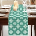 thumbnail image 3 of Table Runners 36 Inches Long Dress Scarves, Teal Green Floral Farmhouse Kitchen/Dining Table Runner, Short Coffee Tablerunners, Spring Flowers Modern Abstract Art Farmhouse 13x36 Inch, 3 of 9