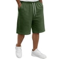thumbnail image 2 of VV AVEORS Baggy Sweat Shorts Men Wide Leg, Cotton Gym Shorts Long Below Knee With Pocket, Oversized Loose Y2K Casual Athletic Army Green 4XL, 2 of 7