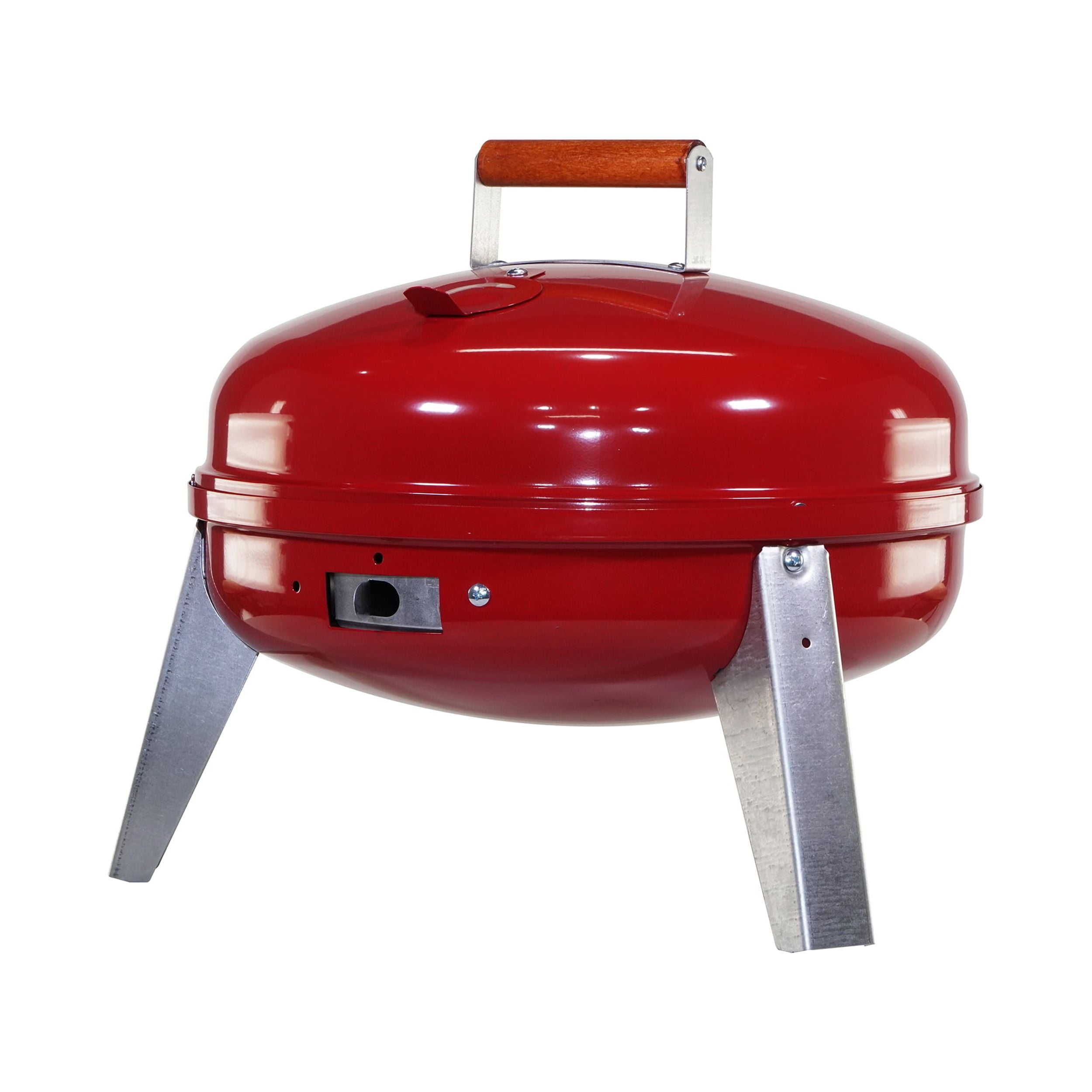 Americana Lock 'N Go Portable Steel Charcoal Grill, 176 Sq. In. Cooking Area, Red
