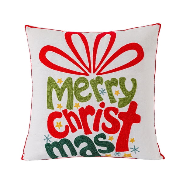 ¡Solo por Hoy!, Almohada navideña Cojines navideños decorativos Cojines de menta Decoraciones navideñas rojas y blancas Almohada linda Funda de cojín decorativa navideña Akmoler