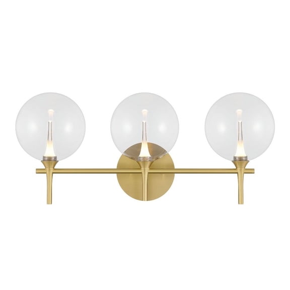 48913-010 Eurofase Lighting Iissa - 12W 3 LED Bath Vanity-10.25 Inch Tall and 23.63 Inch Wide-Gold Finish-Clear Glass Color