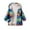Multicolor, variant on AUNVITO 2025 Trendy Children's Spring Long Sleeved Hooded Elastic Waist With Velvet Coat Colorful Cool Zipper Jacket Top