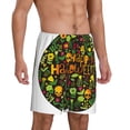 thumbnail image 2 of Pofeuu Happy Halloween Floral Print Men's Soft Woven Elastic Waistband Sleep Pajama Short-X-Large, 2 of 6