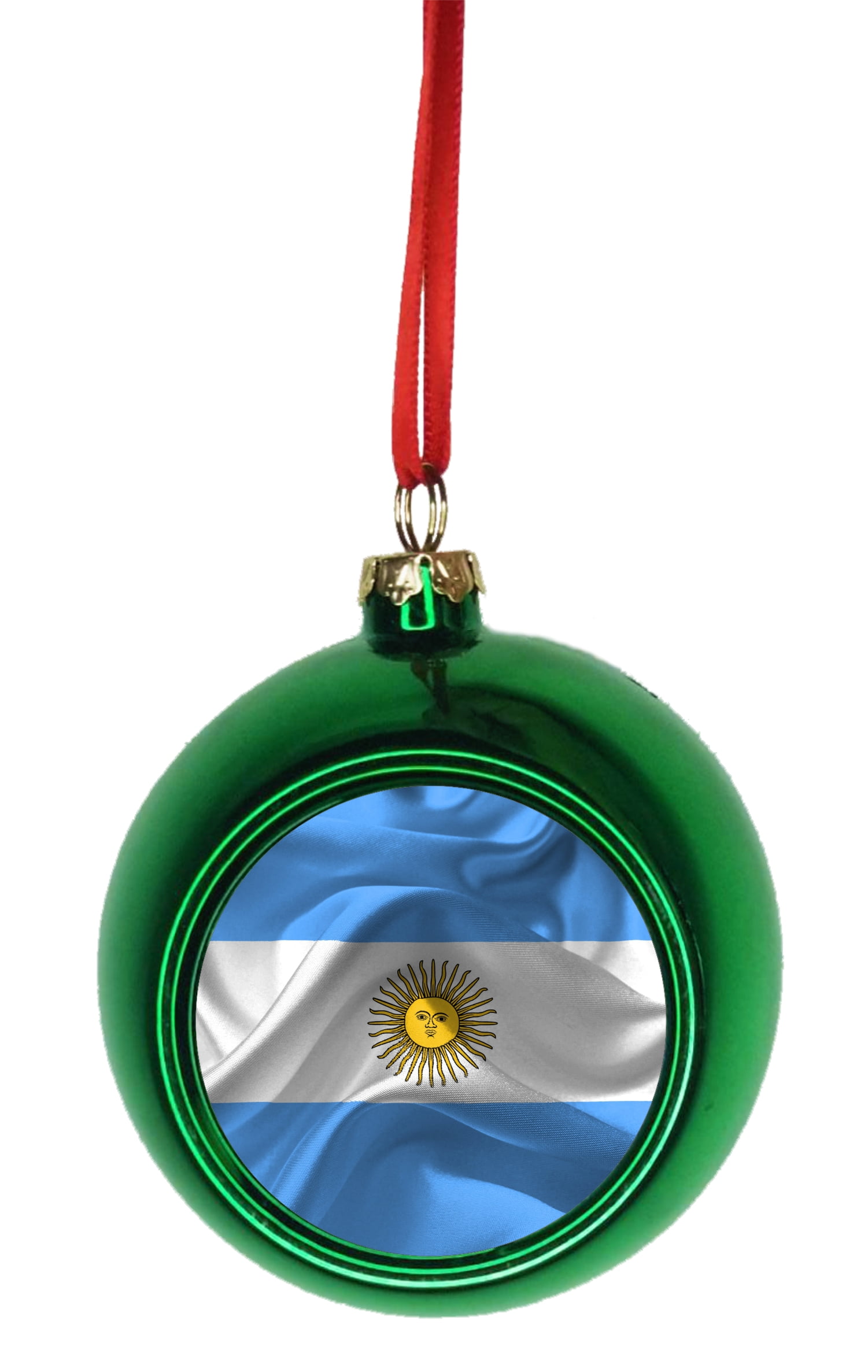 Flag Argentina Bauble Christmas Ornaments Green Bauble Tree Decoration