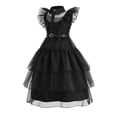thumbnail image 1 of Vestido de princesa familiar para niñas europeas y americanas, falda de pastel para niños de Cosplay negro, 1 of 5