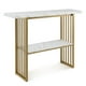 thumbnail image 5 of Mesa de Consola Costway Almacenamiento 2 Niveles Blanco y Dorado, 5 of 5