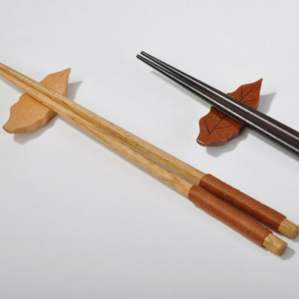 6 Pieces Wood Chopstick Rest Replacement Leaf Shape Exquisite Replacement Leaf Shape Stylish