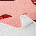 thumbnail image 5 of Manfei Cute Bowknot Cat Twin Quilt Set, Cartoon Fish Twin Coverlet Set, Pink Red, 2-Piece, 1 Bedspread and 1 Pillowcase, 5 of 7