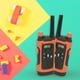 thumbnail image 2 of 2 Piezas Walkie Talkies Mano 2 Vías Radio Juguete (naranja Rojo), 2 of 6