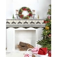 thumbnail image 4 of Black Christmas Fireplace Mantel Scarf Table Runner, Xmas Snowflake Elk Plaid Winter Garland Mantel Top Tablerunners Dresser Scarves Cover Decorations for Windows Party Living Room 60''x17'', 4 of 6