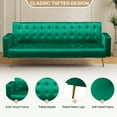 thumbnail image 3 of Aukfa Velvet Futon Convertible Sofa Bed for Home Office, Green, 3 of 10