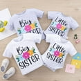 thumbnail image 4 of LOVEBAY Kids Outfits Sister Matching Outfits For Baby & Little Girl Crew Neck Cute Letter Print T-shirt Summer Plain Top Tees Toddler Girls T-shirt, 4 of 5